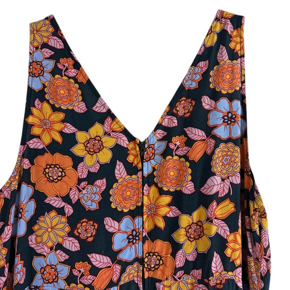 Modcloth Floral V-neck Jumpsuit Women's  XL Retro Boho Festival - Picture 7 of 13